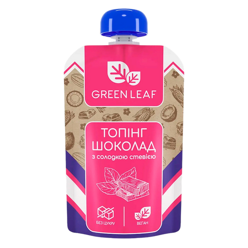 TOPPING CHOCOLATE W/STEVIA 12/90GR GREEN LEAF UKRAINE