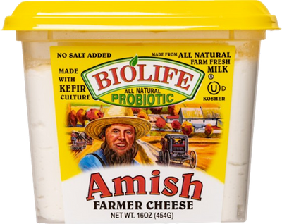 FARMER CHEESE AMISH W/PROBIOTIC 12/454GR BIOLIFE