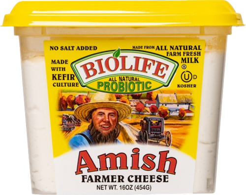 FARMER CHEESE AMISH W/PROBIOTIC 12/454GR BIOLIFE