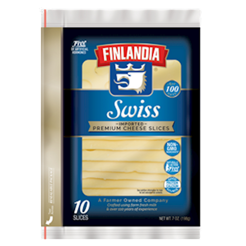 CHEESE SWISS SLICED 12/199GR FINLANDIA  N50107