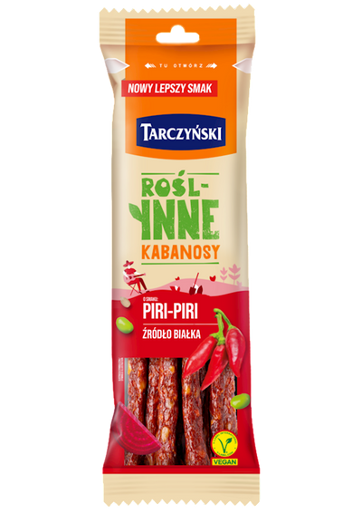 KABANOSY VEGAN - PLANT BASED PIRI-PIRI W/PAPRIKA 22/90GR TARCZYNSKI N2