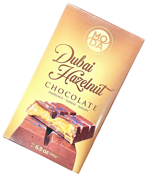 CHOCOLATE BAR DUBAI W/HAZELNUT&TAHINI&KATAIFI 6/195GR MODA