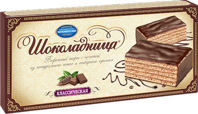 CAKE WAFFLE SHOKOLADNITSA CLASSIC GLAZED 12/240GR KOLOMENSKOE 1109
