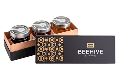 HONEY BLACK GIFT BOX PREMIUM 8/750GR ASSORTMENT BEEHIVE #4 UKRAINE