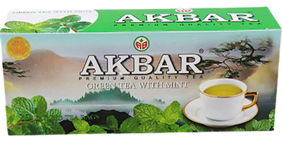 TEA  AKBAR GREEN MINT 24/(25X1.5GR) SRI-LANKA