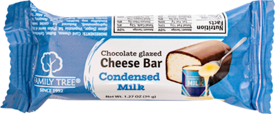 CHEESE BAR CONDENSED MILK 26% GLAZED 30/36GR FAMILY TREE N7813
