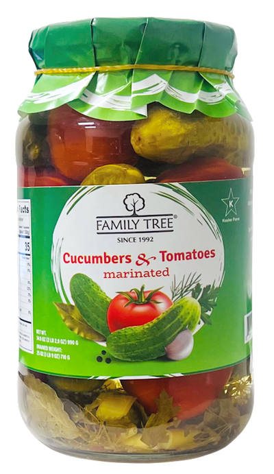 ASSORTI CUCUMBERS&TOMATOES PICKLED 6/1L FAMILY TREE