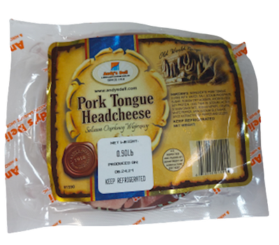 HEADCHEESE PORK TONGUE CHUNK/ SALCESON OZORKOWY JASNY 1/1LB PRE PACK ANDY'S N1590