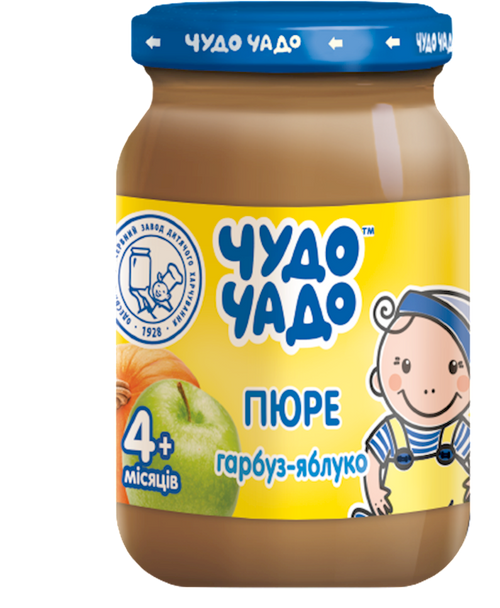 PUREE FOR BABY APPLE & PUMPKIN FROM 4 MONTHS 6/170GR CHUDO CHADO UKRAINE
