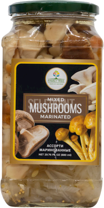 MUSHROOMS MIX MARINATED 12/880ML FAMILY TREE