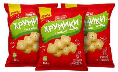 CRACKERS SWEET W/POPPY SEEDS KHRYMYKY 22/160GR YARYCH UKRAINE