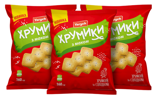 CRACKERS SWEET W/POPPY SEEDS KHRYMYKY 22/160GR YARYCH UKRAINE