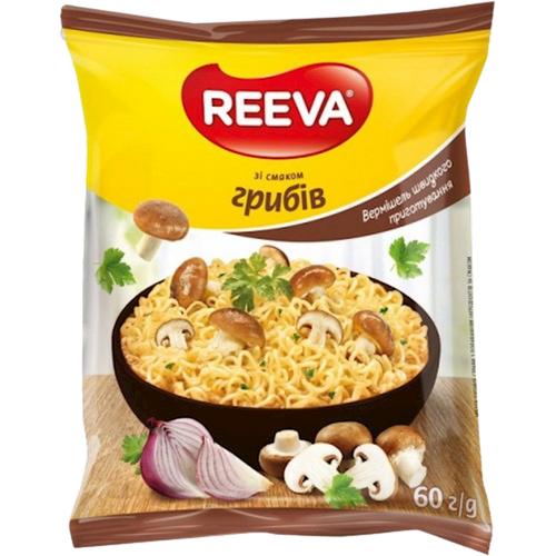 NOODLES INSTANT W/MUSHROOM FLAVOR 60/60GR REEVA