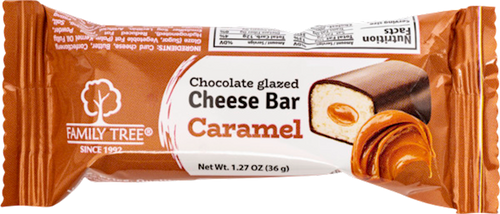 CHEESE BAR CARAMEL 26% GLAZED 30/36GR FAMILY TREE N7820