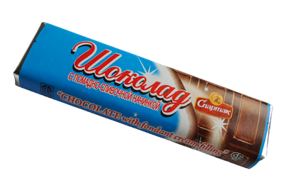 CHOCOLATE BAR BATONCHIK W/POMADKA & CREAM FILLING 52/48GR SPARTAK N8036
