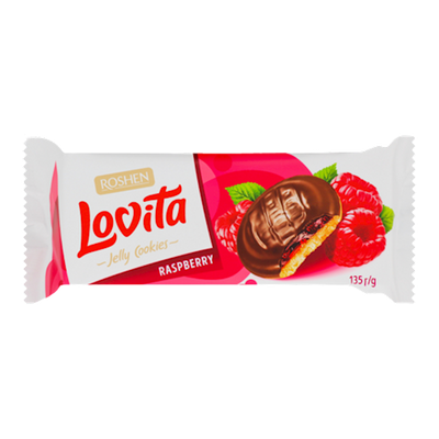 COOKIES LOVITA  W/RASPBERRY JELLY FILLING 21/135GR ROSHEN N4253