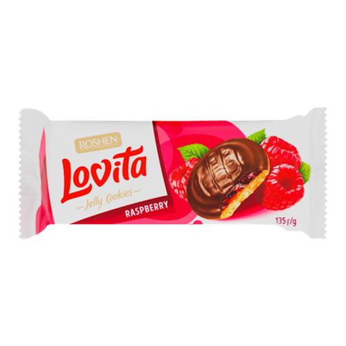 COOKIES LOVITA  W/RASPBERRY JELLY FILLING 21/135GR ROSHEN N4253