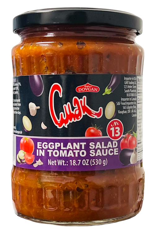 EGGPLANT SALAD IN TOMATO SAUCE 12/530GR CMAK DOVGAN BULGARIA NUS41630530
