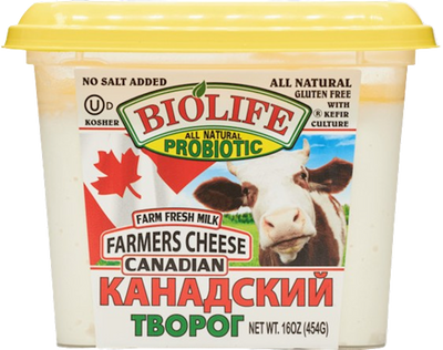 FARMER CHEESE CANADIAN W/PROBIOTIC 12/454GR BIOLIFE