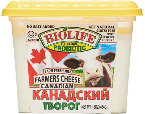 FARMER CHEESE CANADIAN W/PROBIOTIC 12/454GR BIOLIFE