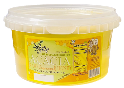 HONEY RAW ACACIA PLASTIC 8/2LB NATURE'S DELIGHT