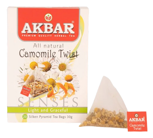 TEA  AKBAR HERBAL CHAMOMILE TWIST PYRAMID 10/(20X1.5GR) SRI-LANKA