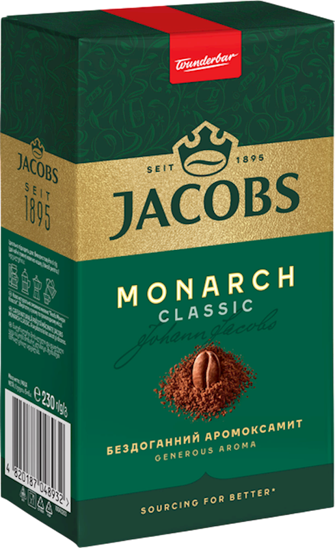 COFFEE GROUND ROASTED MONARCH 12/230GR JACOBS