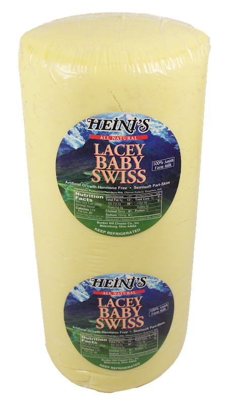CHEESE BABY LACEY SWISS LOAF 1/12.5 LB HEINI'S N42043/02713