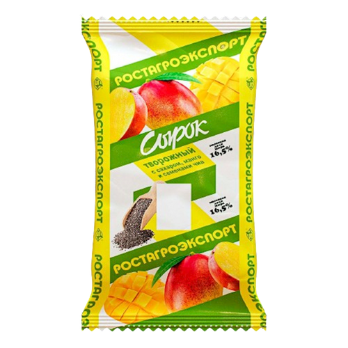 CHEESE MASSA SIROK W/MANGO&CHIA SEEDS 16.5% 8/90GR ROSTAGROEXPORT N1257