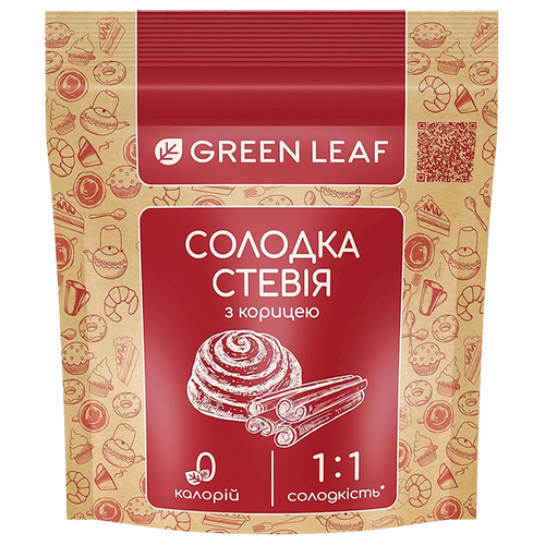 STEVIA SWEETENER W/CINNAMON 1:1 12/100GR GREEN LEAF UKRAINE