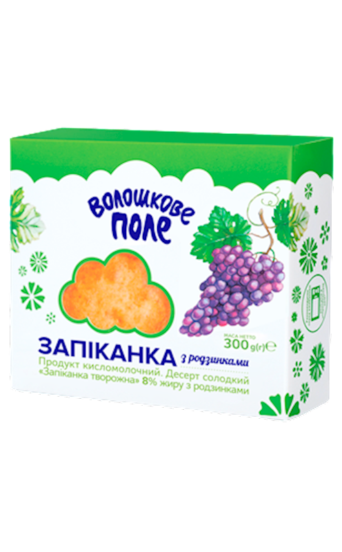 FARMER CHEESE CASSEROLE W/RAISINS ZAPEKANKA 6/300GR VOLOSHKOVE POLE N5279