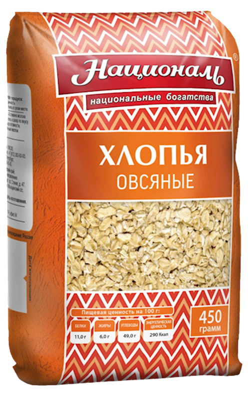 OATMEAL FLAKES HERCULES 12/450GR NATSIONAL ANGSTREM