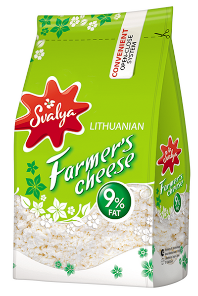 FARMER CHEESE CLASSIC LITOVSKIY 9% 8/370GR SVALIA LITHUANIA SV504/48109