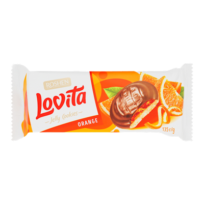 COOKIES LOVITA  W/ORANGE JELLY FILLING 21/135GR ROSHEN N4239