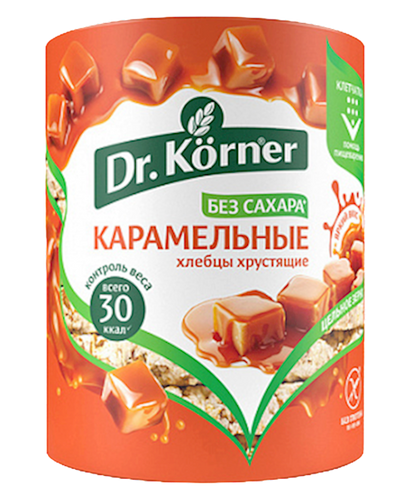 HLEBTSI DR.KORNER CORN RICE W/CARAMEL 20/90GR RUSSIA N4502