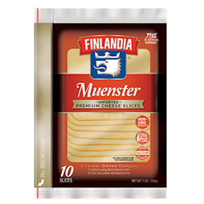 CHEESE MUENSTER SLICED  12/198GR FINLANDIA N08026/50110