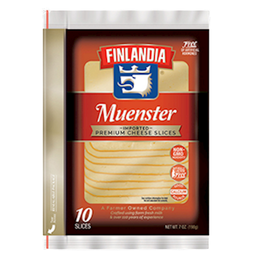 CHEESE MUENSTER SLICED  12/198GR FINLANDIA N08026/50110