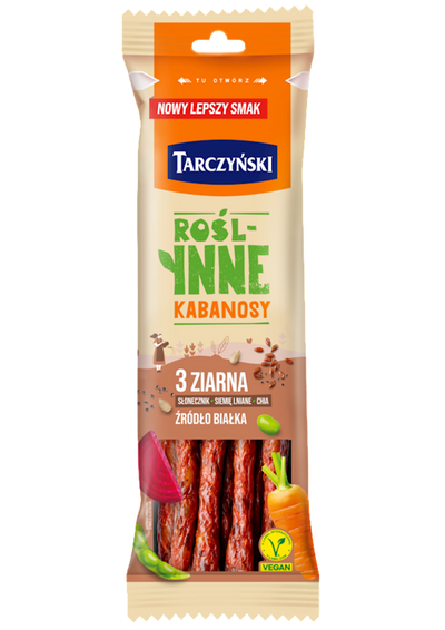 KABANOSY VEGAN - PLANT BASED 3 SEEDS 22/90GR TARCZYNSKI N3