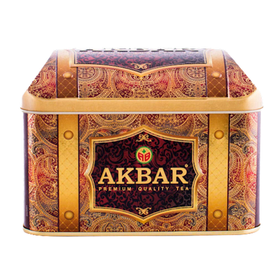 TEA AKBAR BLACK CEYLON STRAWBERRY CREAM TIN 10/250GR SRI-LANKA