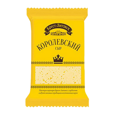 CHEESE KOROLEVSKIY W/BAKED MILK FLAVOR 45% CHUNK 10/200GR BREST LITOVSK NLB3085