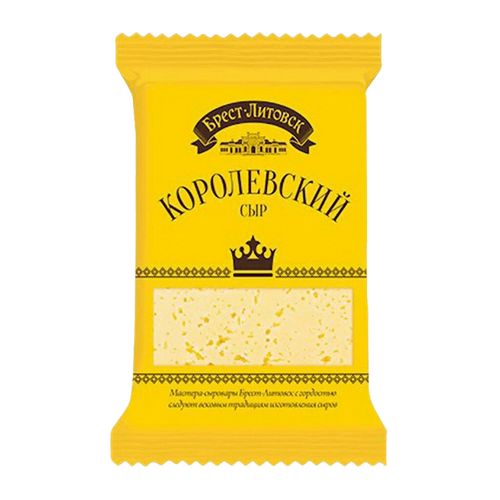 CHEESE KOROLEVSKIY W/BAKED MILK FLAVOR 45% CHUNK 10/200GR BREST LITOVSK NLB3085