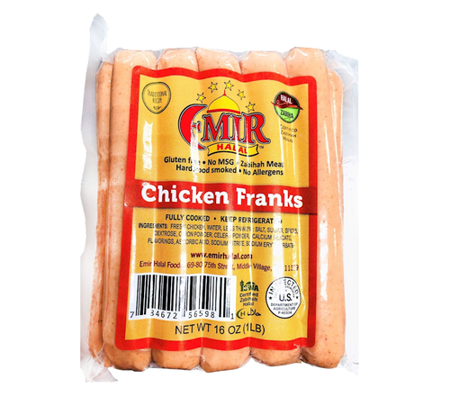 CHICKEN FRANKS 12/1LB EMIR HALAL BY LB N5981