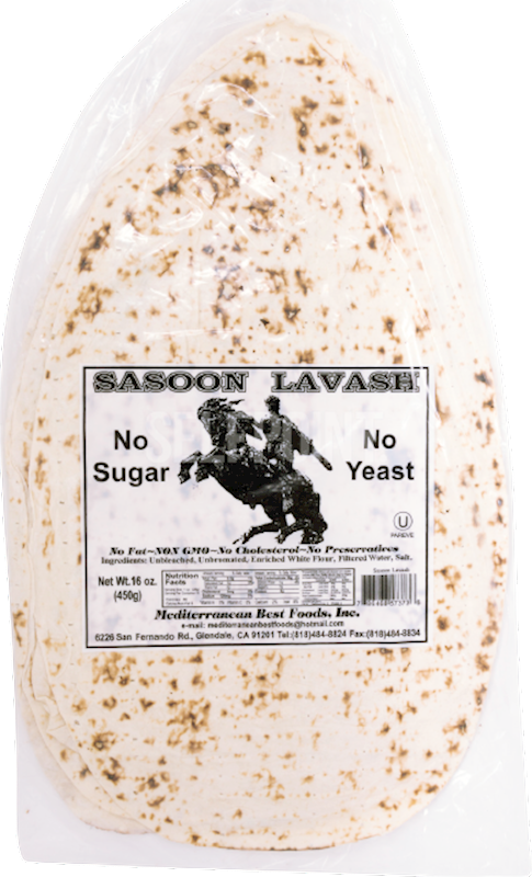 LAVASH SASOON NO SUGAR&YEAST 1/450GR BY PC KOSHER