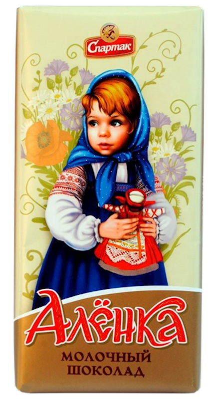 CHOCOLATE BAR ALENKA MILK 20/85GR SPARTAK N9946 / 10141