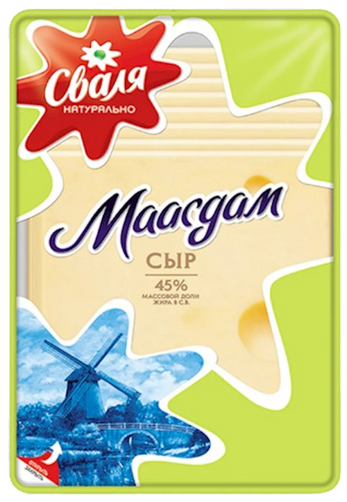 CHEESE MAASDAM SLICED 45% 18/150GR SVALIA LITHUANIA SV130