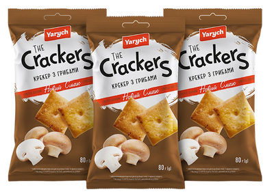 CRACKERS W/MUSHROOM FLAVOR 50/80GR YARYCH UKRAINE