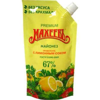 MAYONNAISE PROVANSAL W/LEMON JUICE 67% 20/380GR MAHEEV RUSSIA N14000014