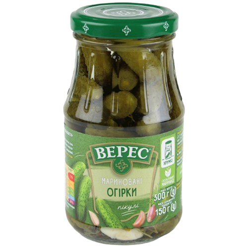 CORNICHONS PICKLED 12/300GR VERES UKRAINE