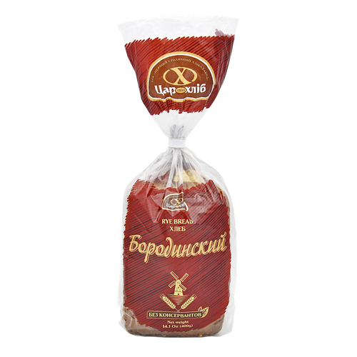 BREAD RYE BORODINSKIY SLICED 12/400GR TSAR HLIB UKRAINE N1521