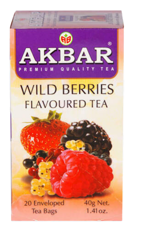 TEA  AKBAR HERBAL W/WILDBERRIES 24/(20X2GR) SRI-LANKA